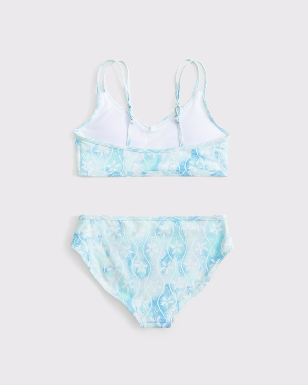 double-strap triangle two-piece swimsuit, Light Blue Pattern view 2