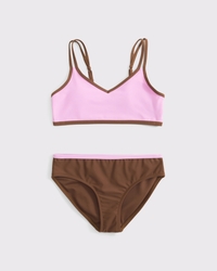 double-strap triangle two-piece swimsuit