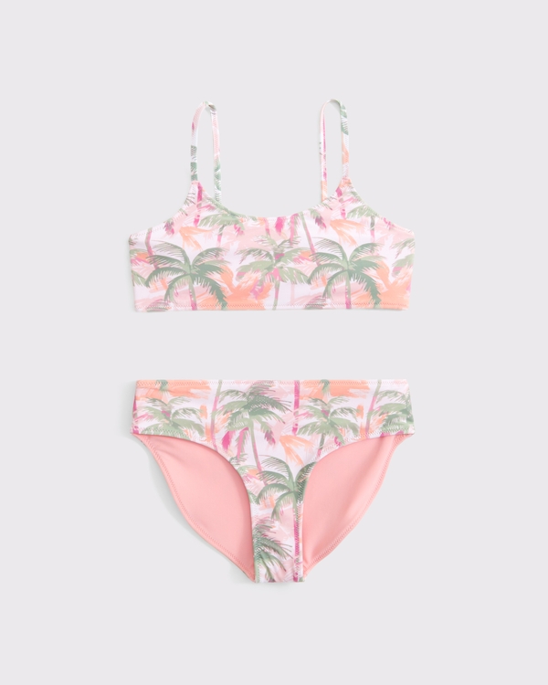 reversible scoopneck two-piece swimsuit, Coral Pattern view 1