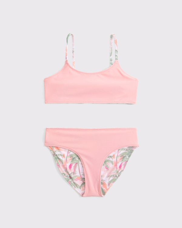 reversible scoopneck two-piece swimsuit, Coral Pattern view 2