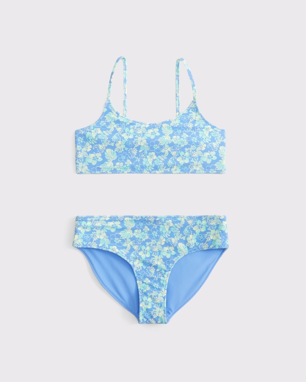 reversible scoopneck two-piece swimsuit, Blue Pattern view 1