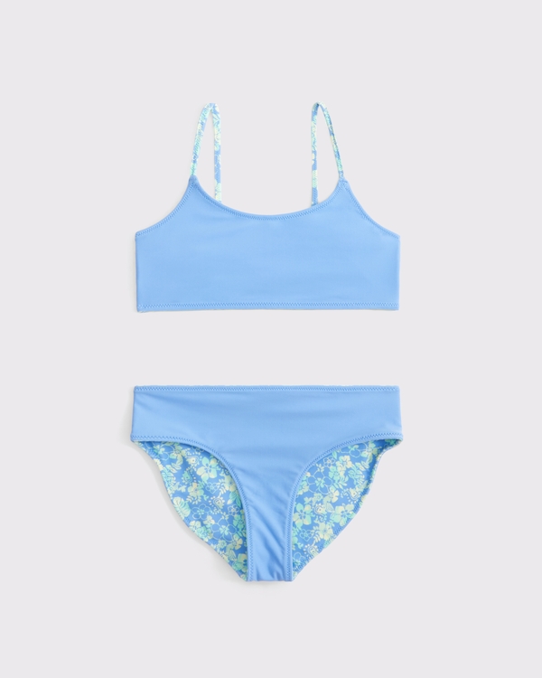 reversible scoopneck two-piece swimsuit, Blue Pattern view 2