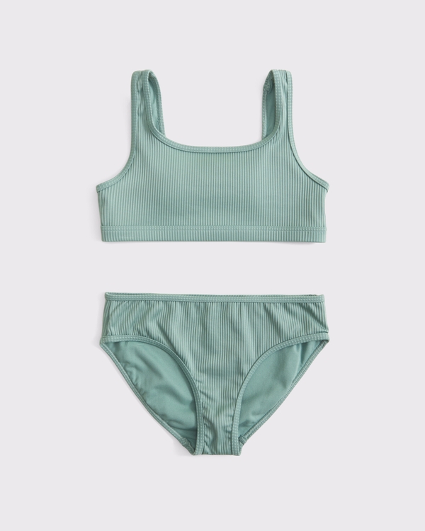 scoopneck two-piece swimsuit, Sage Green view 1