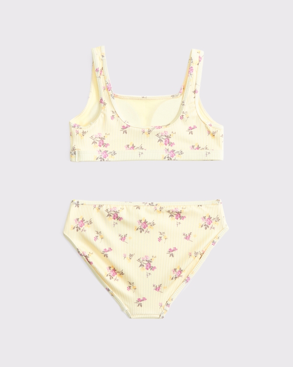 scoopneck two-piece swimsuit, Yellow Floral view 2