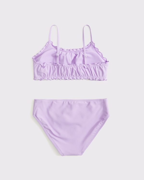 lettuce edge scoopneck two-piece swimsuit, Purple view 2