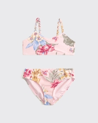 braided triangle cinched two-piece swimsuit