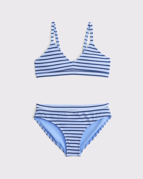 triangle two-piece swimsuit, Blue Stripe view 1