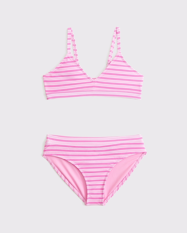 triangle two-piece swimsuit, Pink Stripe view 1