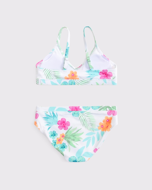 triangle two-piece swimsuit, White Floral view 2