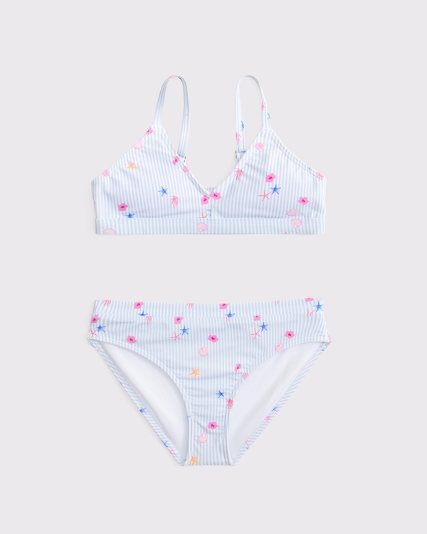 triangle two-piece swimsuit, Light Blue Pattern view 1