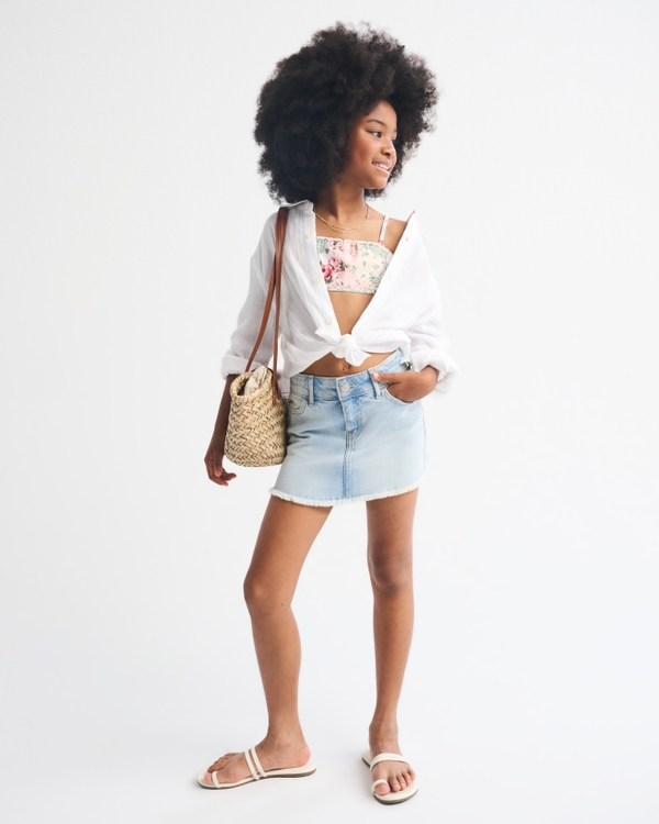 Maillot de bain bandeau deux pièces brodé, Blanc À Motif view 2