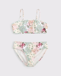 embroidered bandeau two-piece swimsuit