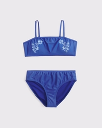 embroidered bandeau two-piece swimsuit