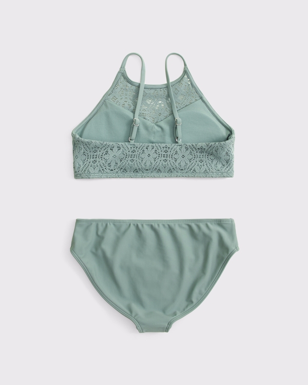 high-neck two-piece swimsuit, Cool Sage view 2
