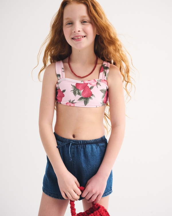 bandeau two-piece swimsuit, Pink Pattern view 1