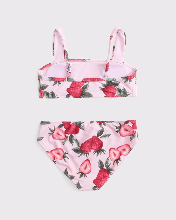 Bandeau-Bikini, Pink Mit Muster view 2
