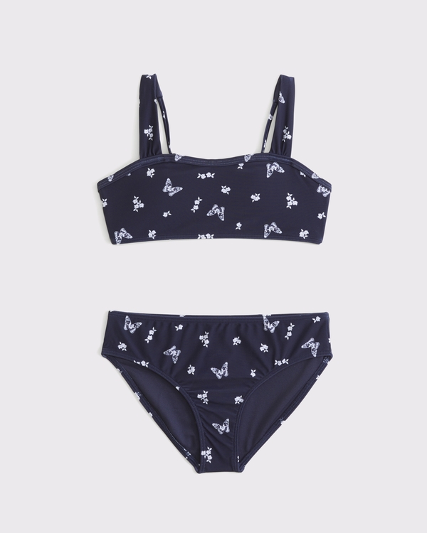 bandeau two-piece swimsuit, Navy Pattern view 1