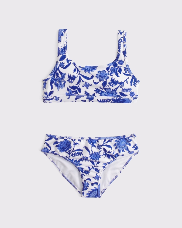scoopneck two-piece swimsuit, Light Blue view 1