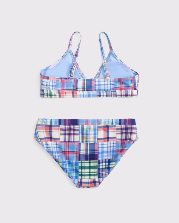 triangle two-piece swimsuit, Blue Plaid view 2