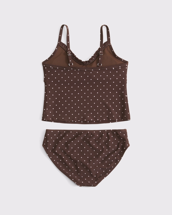 two-piece tankini swimsuit, Brown Dot view 2