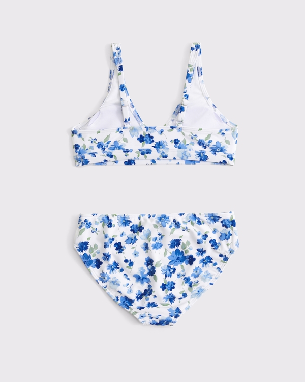 two-piece swimsuit, Blue Floral view 2