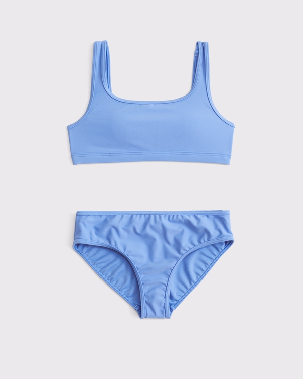 scoop neck two-piece swimsuit, French Blue view 1