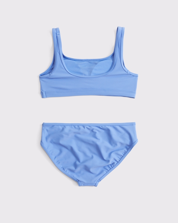 scoop neck two-piece swimsuit, French Blue view 2