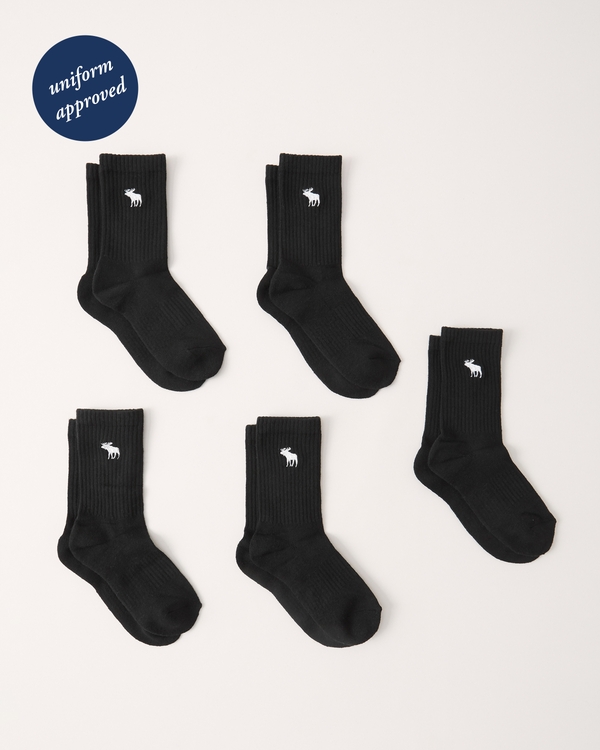5-pack calf socks, Black