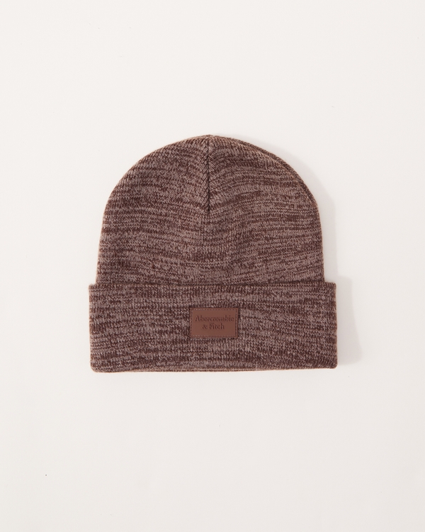 turnup logo beanie, Brown Heather view 1