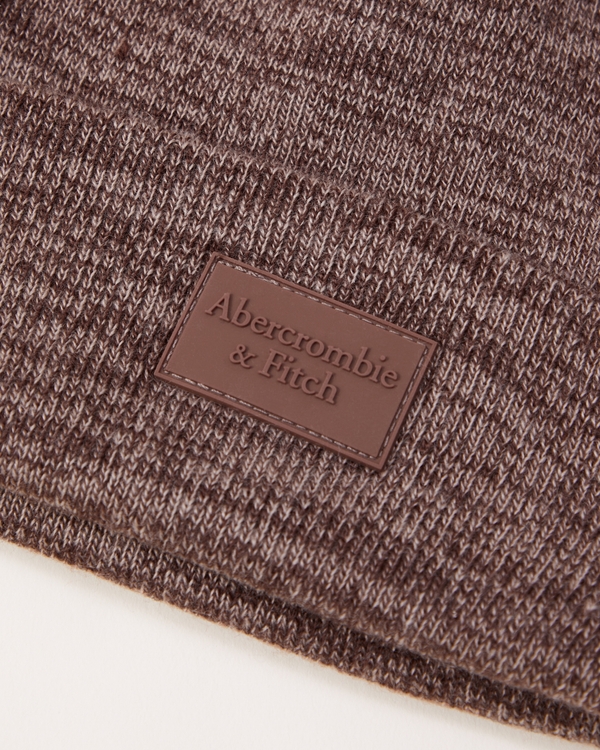 turnup logo beanie, Brown Heather view 2