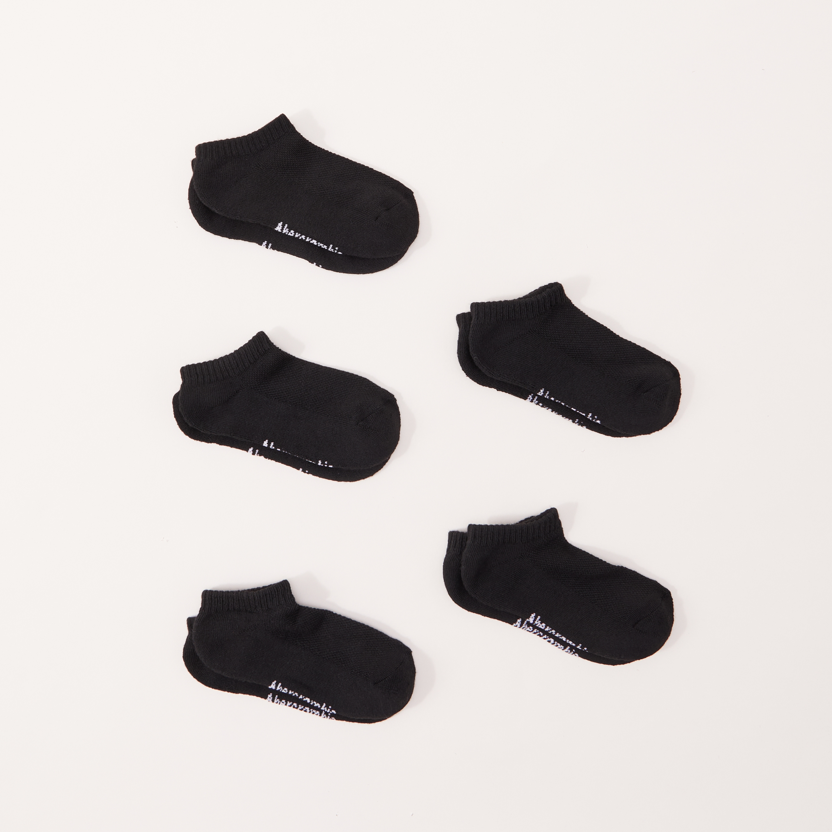 Abercrombie & Fitch Kids' 5-pack Ankle Socks In Black