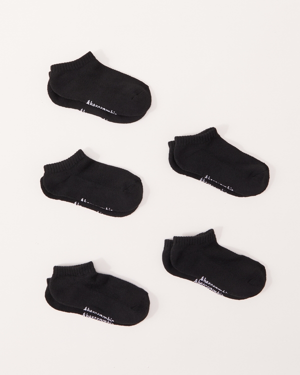 5-pack ankle socks, Black