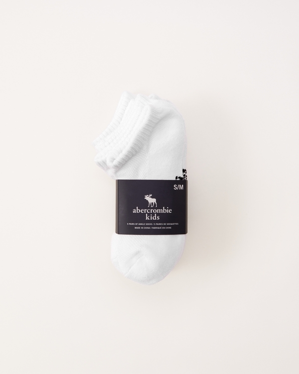 5-pack ankle socks, White view 1