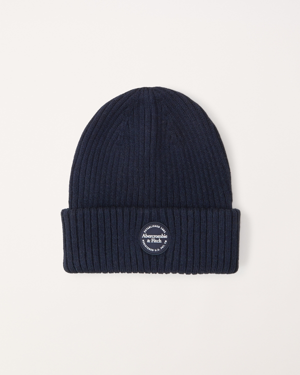 logo knit beanie