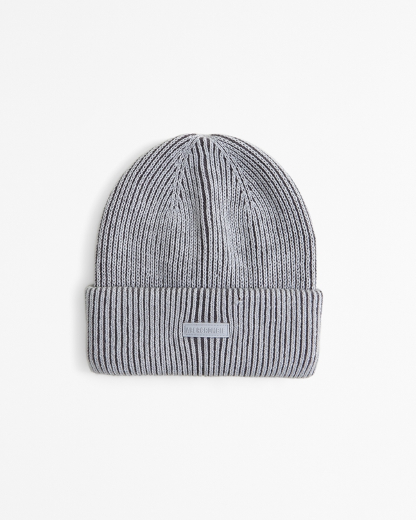 logo knit beanie, Gray