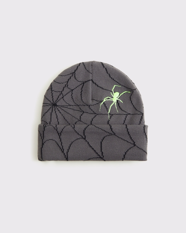 halloween graphic beanie, Gray view 2