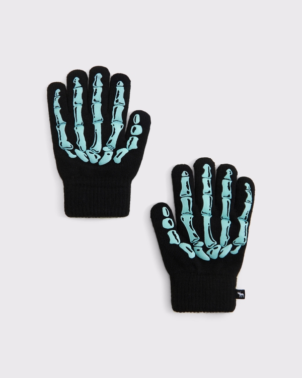glow-in-the-dark gloves, Black view 2