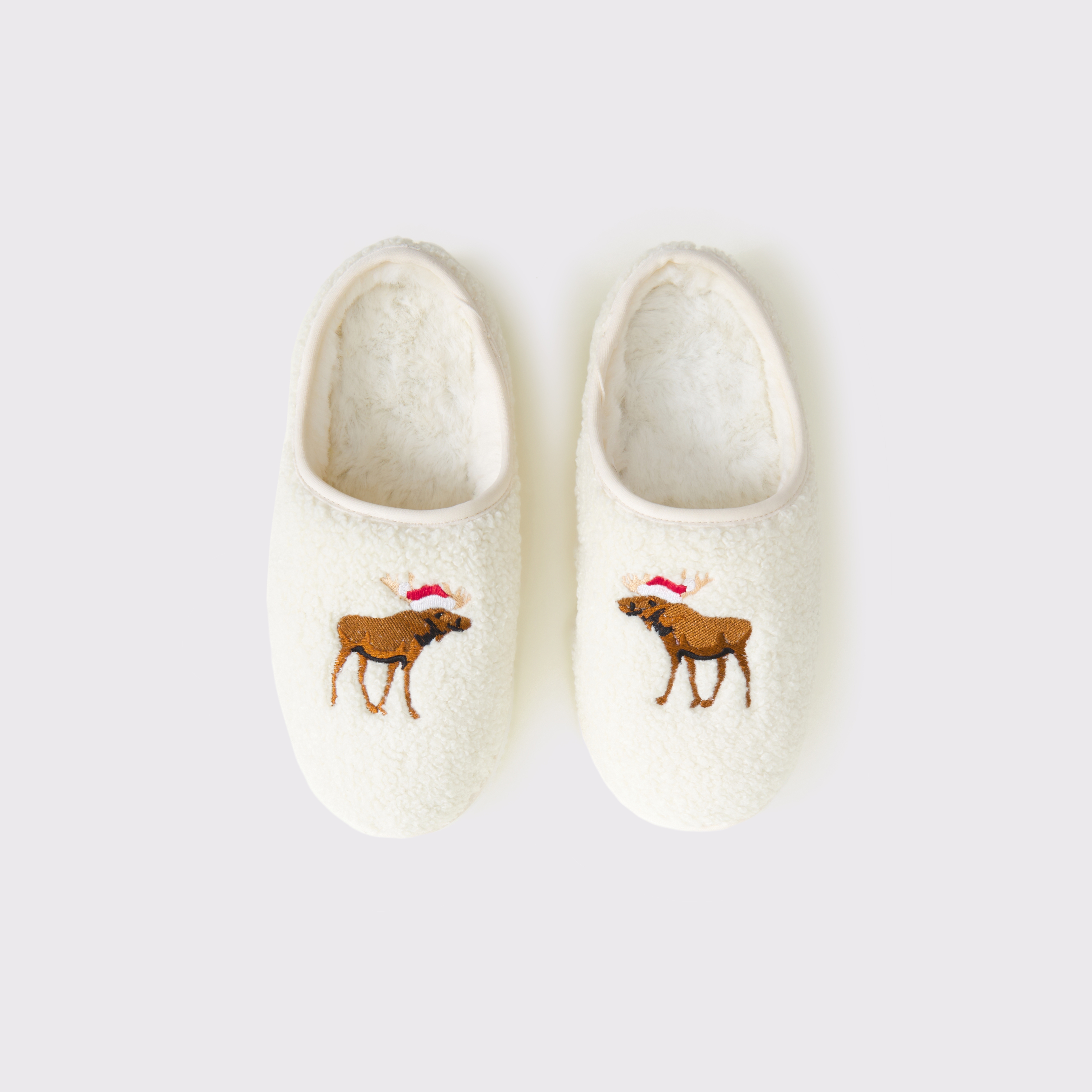 Abercrombie & Fitch Kids' Festive Slippers In White