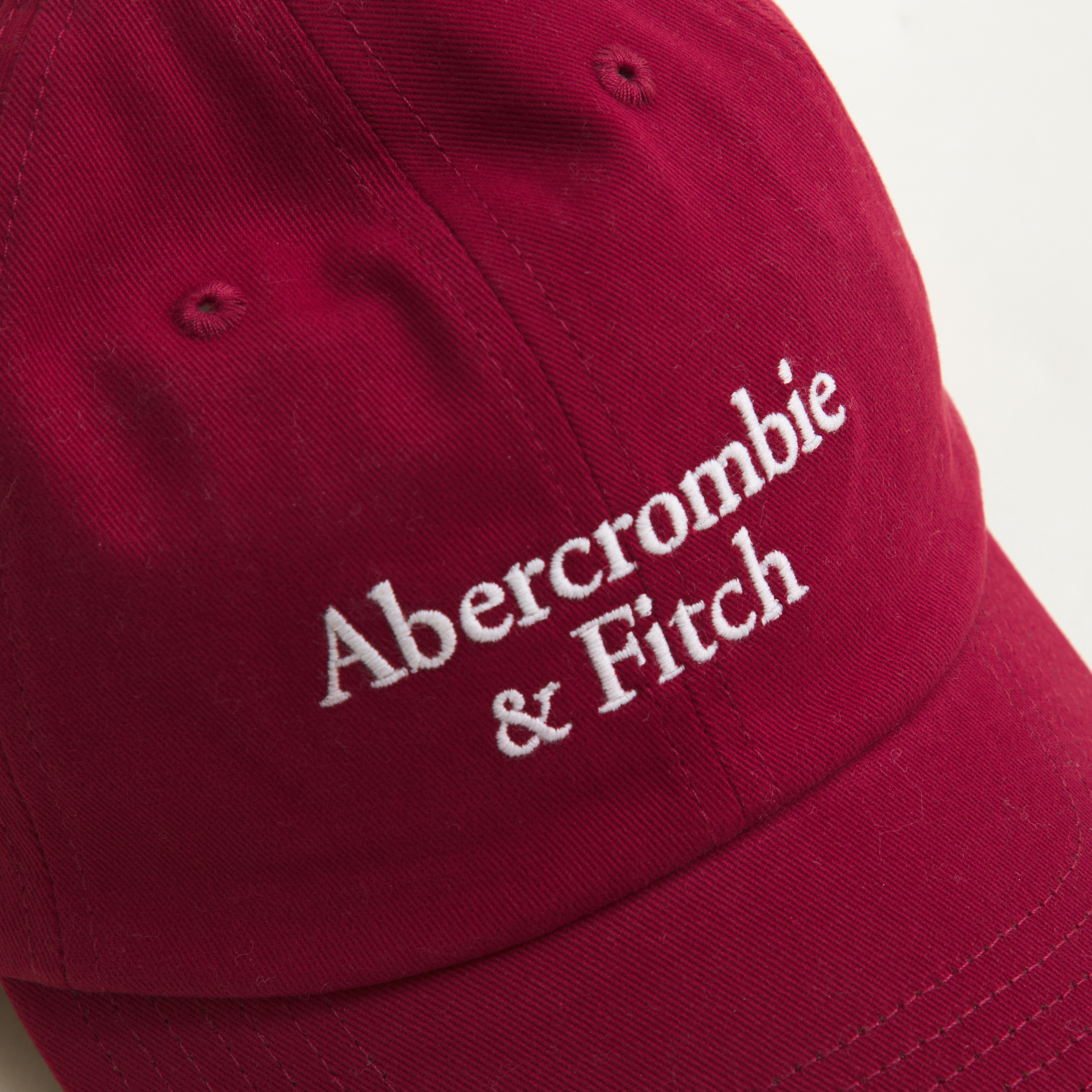 Abercrombie & Fitch Logo Baseball Hat In Red