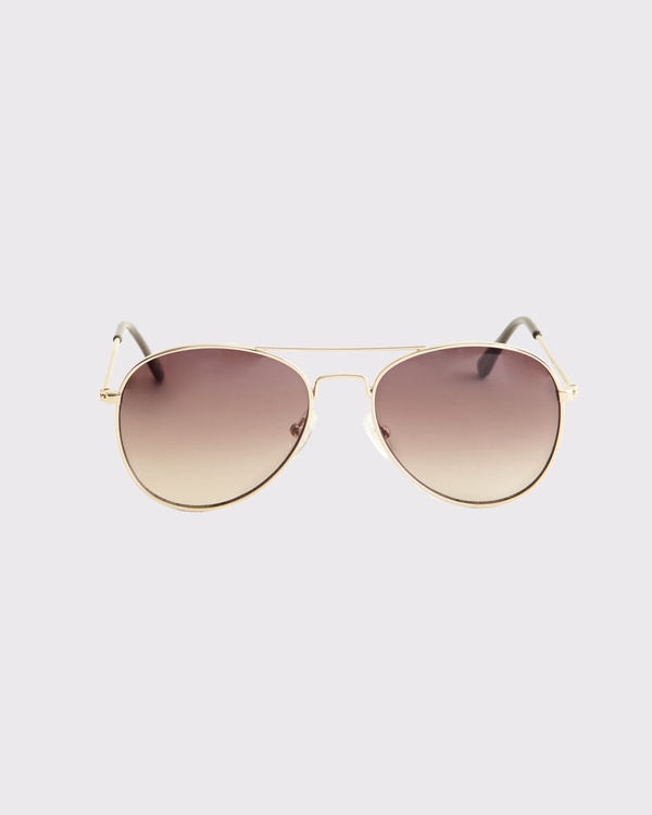 aviator sunglasses, Gold view 1