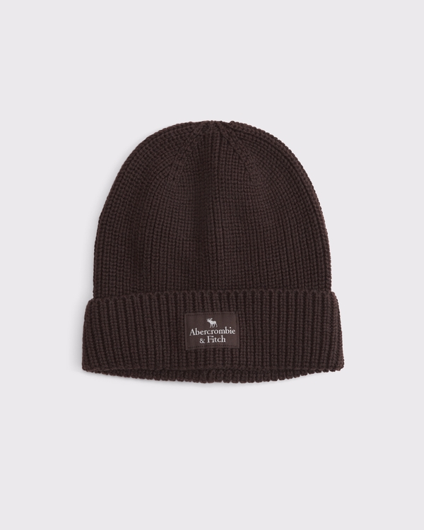 rib logo beanie, Espresso view 1