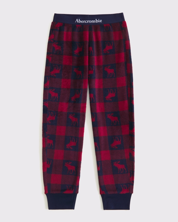 sherpa pajama pants, Red And Navy view 1