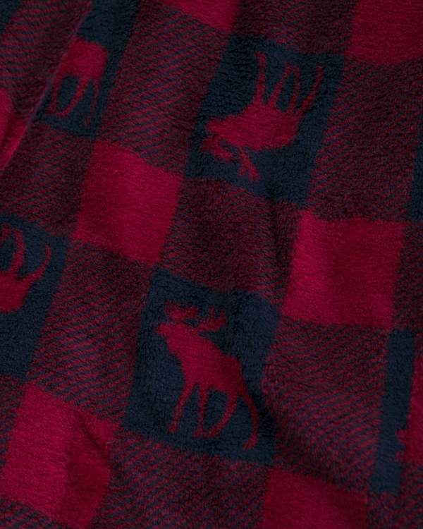 sherpa pajama pants, Red And Navy view 2