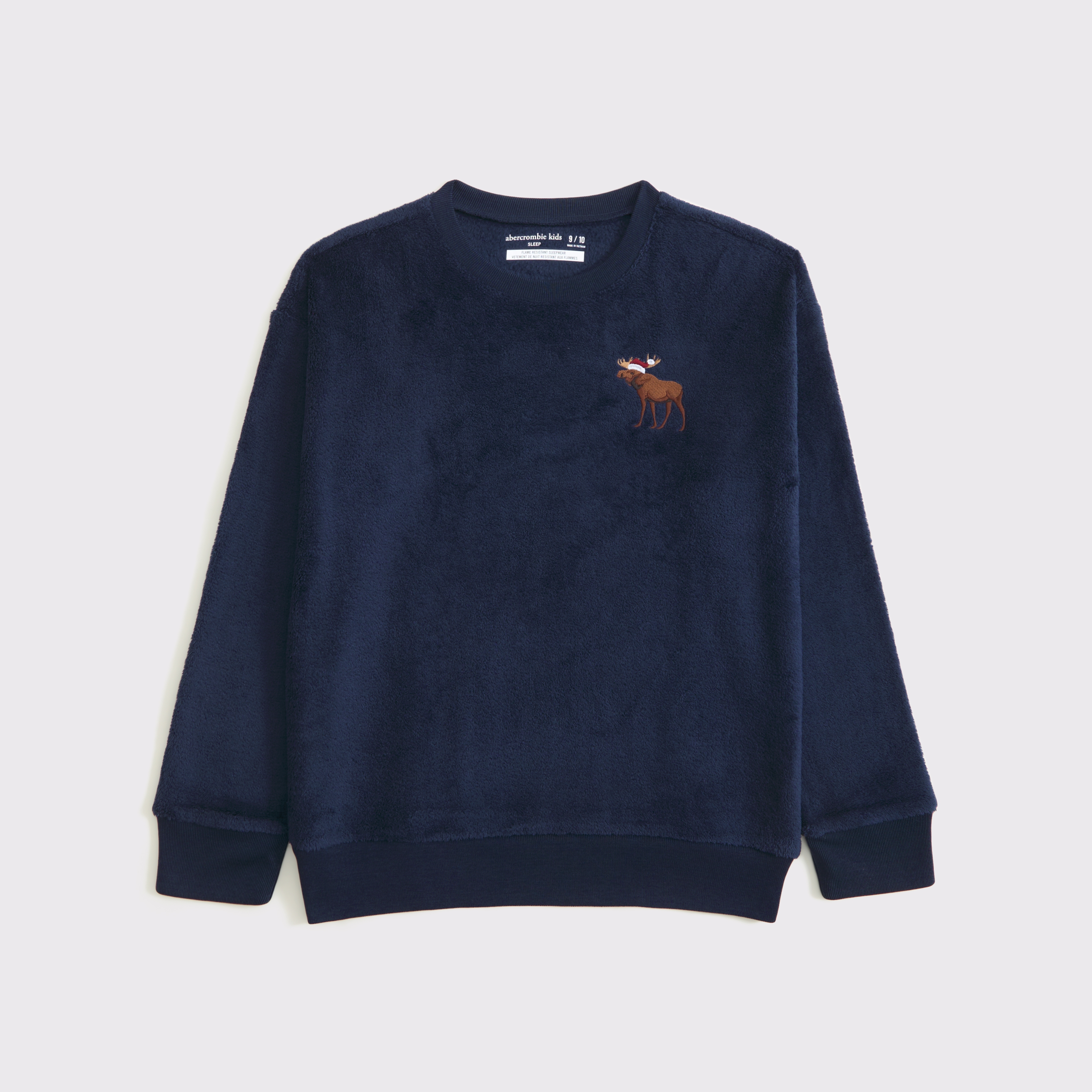 Abercrombie & Fitch Kids' Long-sleeve Sherpa Pajama Tee In Blue