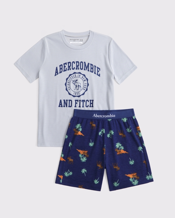 shorts pajama set, Gray view 1