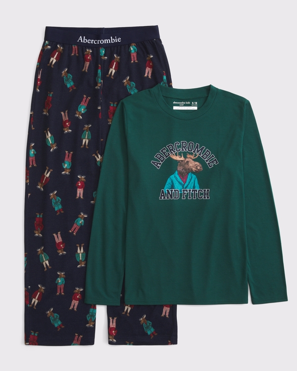pant pajama set, Navy Print view 1