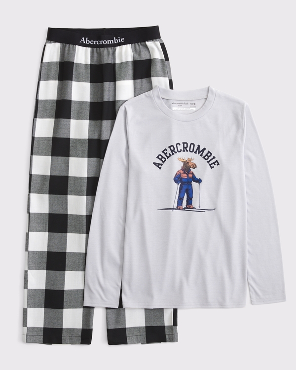 pant pajama set, Black Check view 1