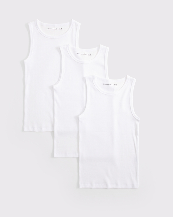 3-pack ribbed tanks, White view 1
