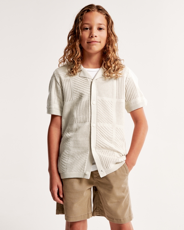 button-through sweater polo, Oatmeal