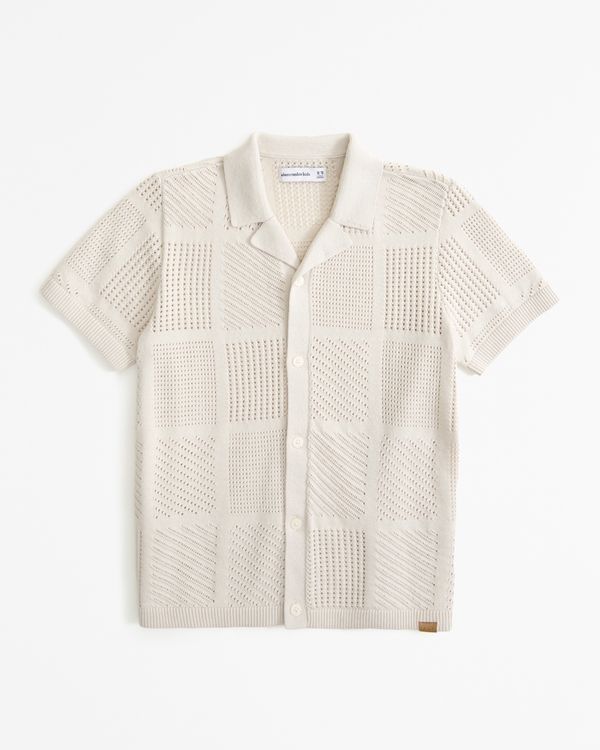 button-through sweater polo, Oatmeal view 2
